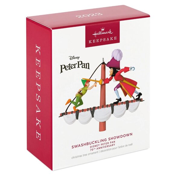 New! Disney Peter Pan & Captain Hook Hallmark Keepsake Ornament 2023 Sword Fight - Picture 1 of 5